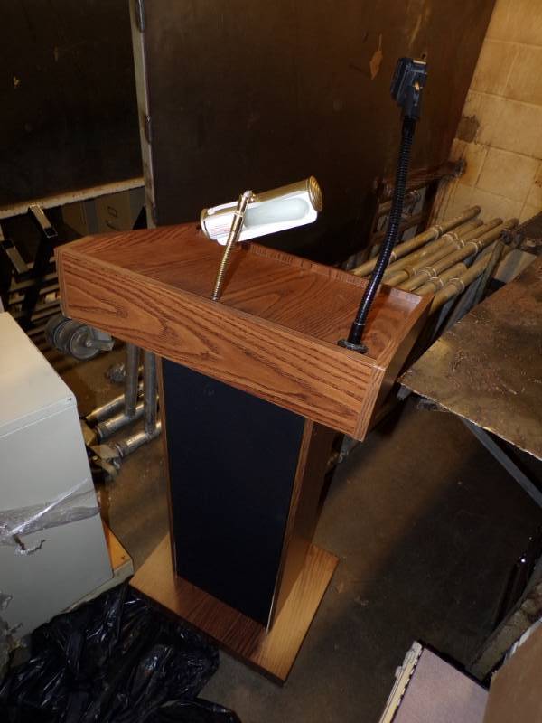 lot 16 image: Podium with light and mic stand