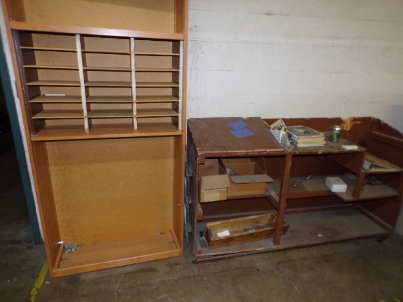 lot 48 image: Pair of wood shelves