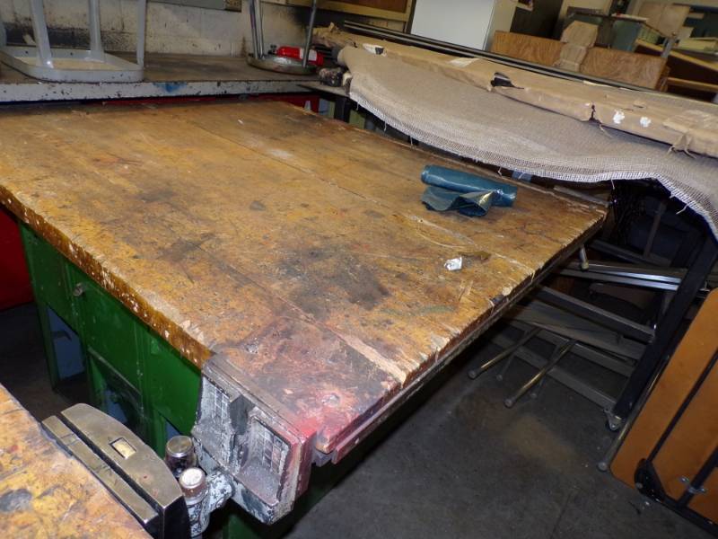 lot 67 image: Heavy Duty Wood Working Table with vises