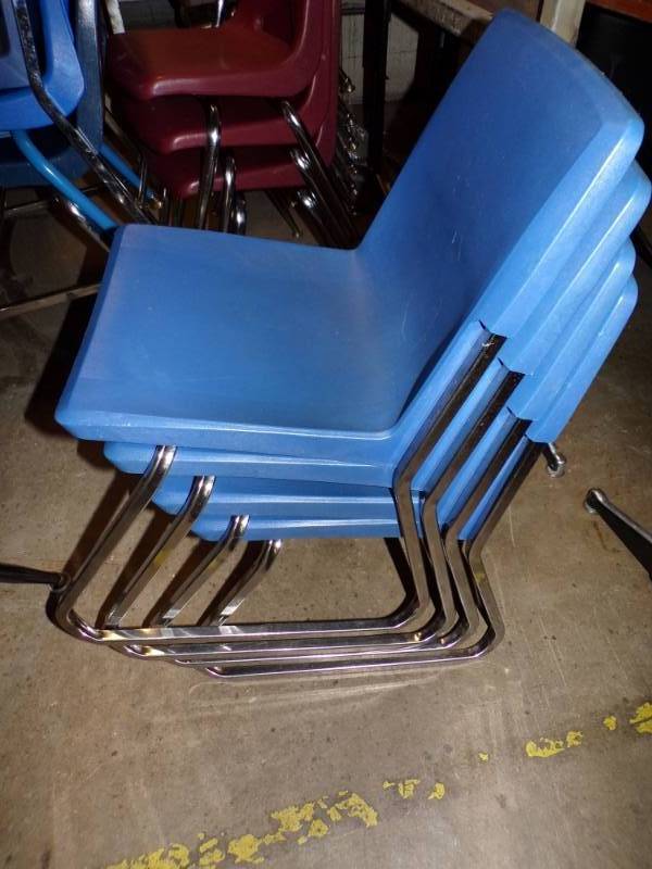 lot 111 image: Lot of 4 kids blue chairs