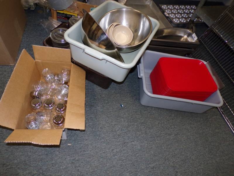 lot 139 image: Shakers, Stainless Steel Bowls and Tubs
