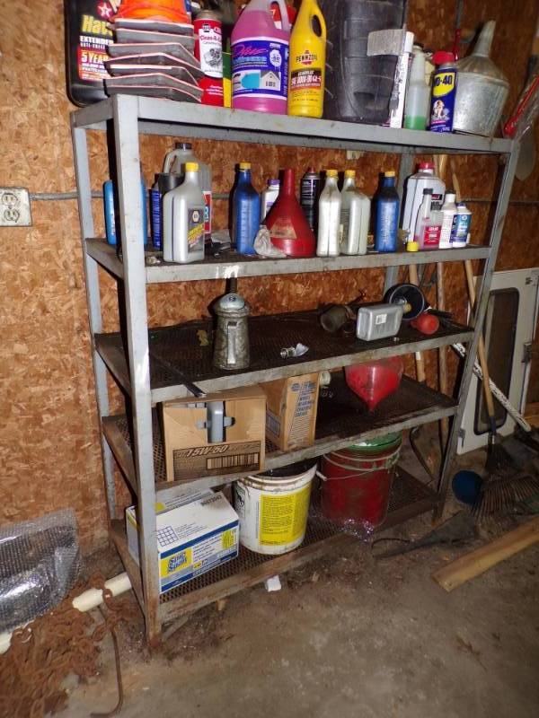 lot 204 image: Metal Shelf with Contents