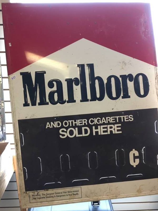lot 60 image: Marlboro price sign