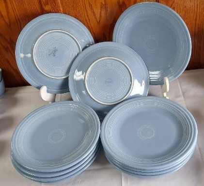 lot 381 image: HUGE SET Fiesta Ware  Blue.  See pics and description for full detail.