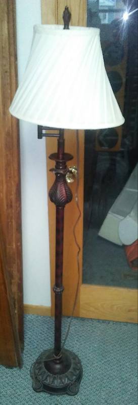 lot 312 image: Wood and metal floor lamp - fabulous.