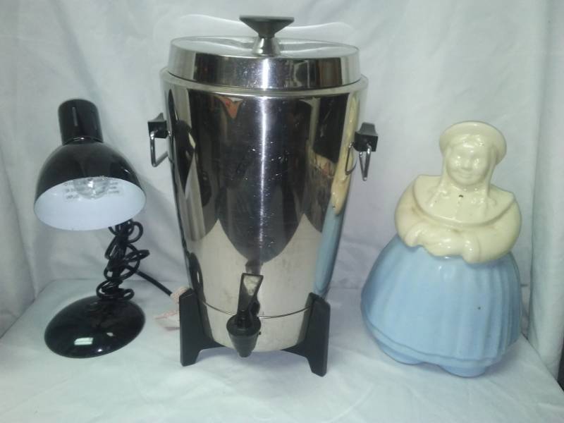 lot 361 image: 30 cup coffee maker, light, cookie jar.