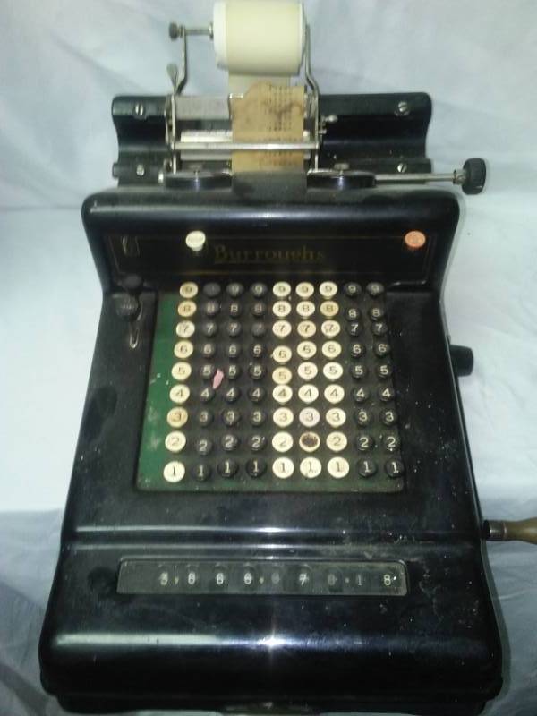 lot 391 image: Vintage Burroughs adding machine.