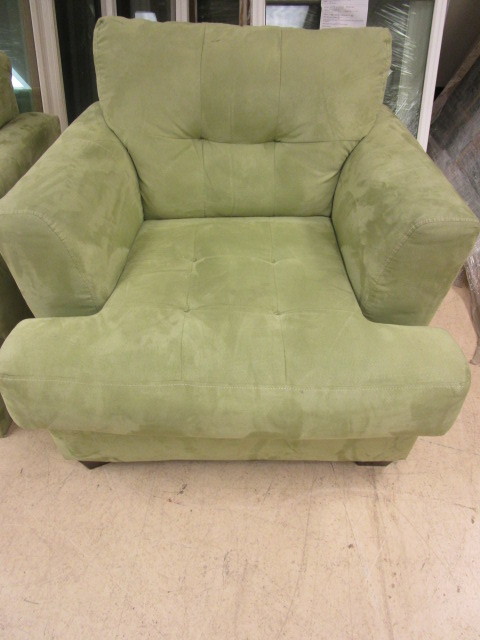 lot 221 image: ASHLEY FURNITURE UPHOLSTERED OVERSTUFFED CHAIR