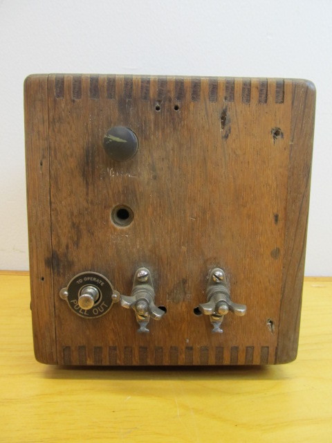 lot 22 image: Antique Dovetailed Oak WESTERN ELECTRIC Telephone Box