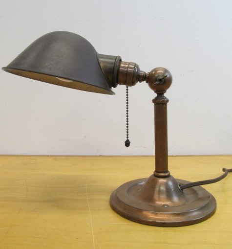 lot 26 image: Antique Industrial Brass FARIES Desk Lamp