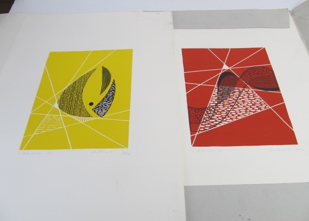 lot 47 image: Pair of Signed & Numbered Mid Century Lithographs by Luigi Veronesi wFolio