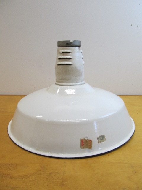 lot 152 image: Large Vintage Industrial White Porcelain Light Fixture