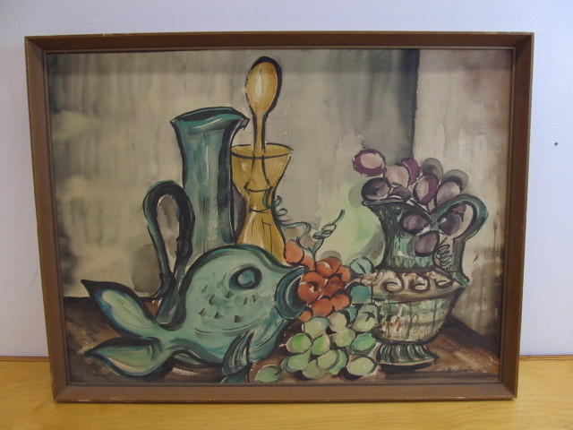 lot 153 image: Signed & Dated 1962 Mid Century Still Life Painting