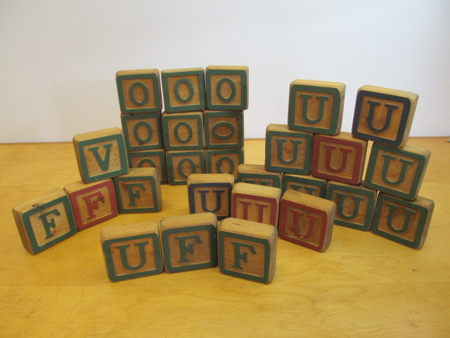 lot 170 image: Lot of Antique Wooden Letter Blocks