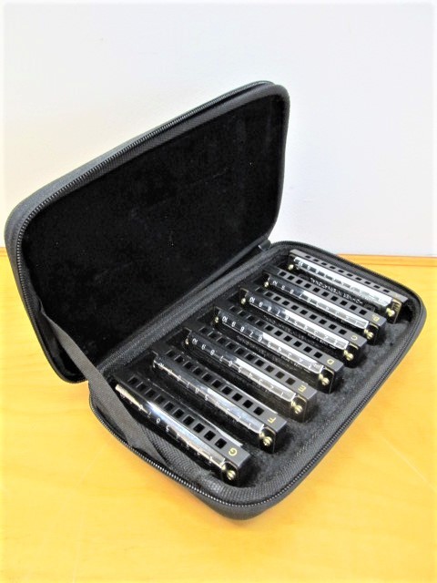 lot 175 image: Mint in Case HOHNER Blues Band Harmonica Set