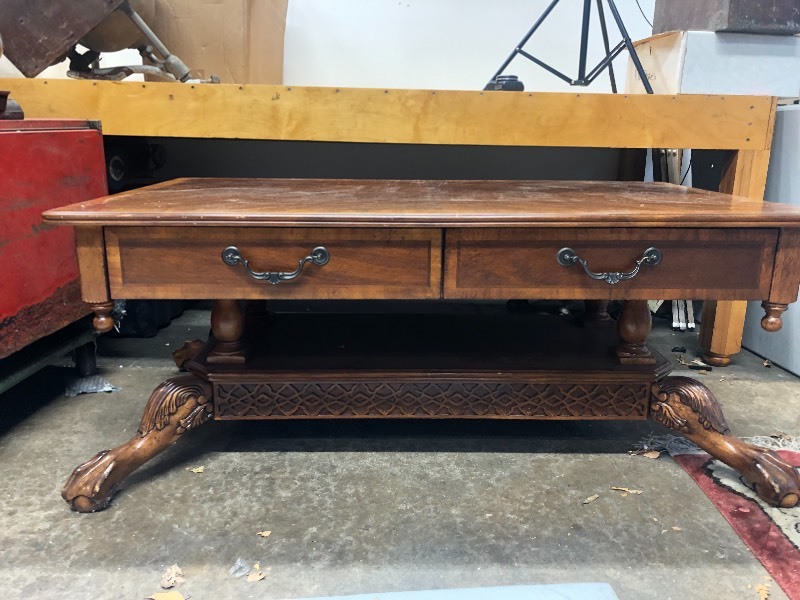 lot 251 image: Oriental Style Wood Coffee Table wDrawers