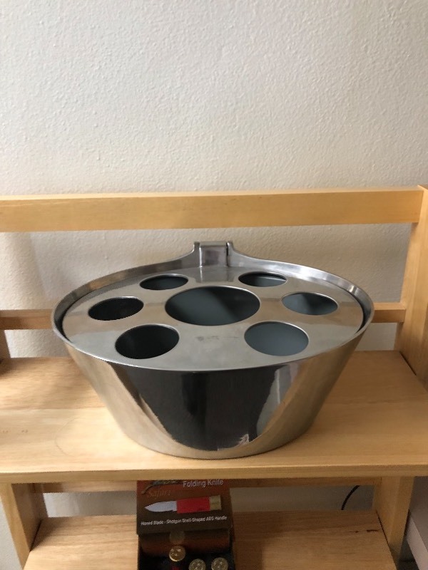 lot 52 image: Chrome Wine Chiller With Wine Bottle