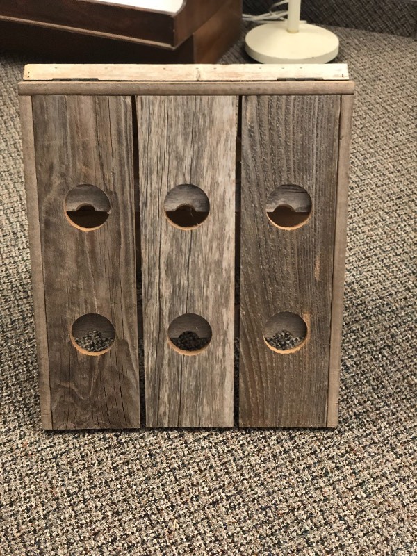 lot 51 image: Rustic Wood Wine Bottle Rack