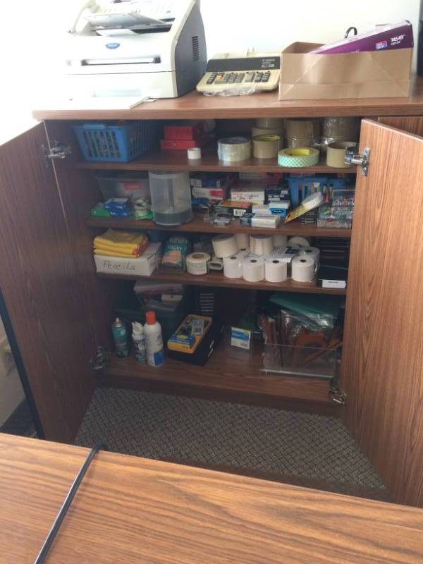 lot 5 image: MSRP $2400 High Quality LACASSE Concept 70 Extra High Double Bookcase Credenza - Adjustable Shelves & Locking Cabinets With Keys - Bourbon Cherry Finish (Limited Lifetime Warranty) - Excellent Condition Please see PDF For Price Guide