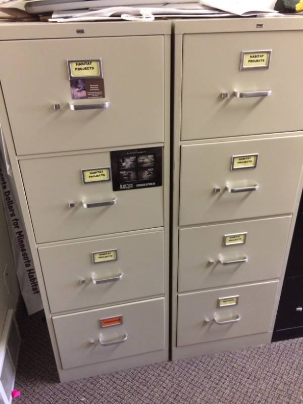 lot 21 image: Lot Of Two 4 Drawer Filing Cabinets