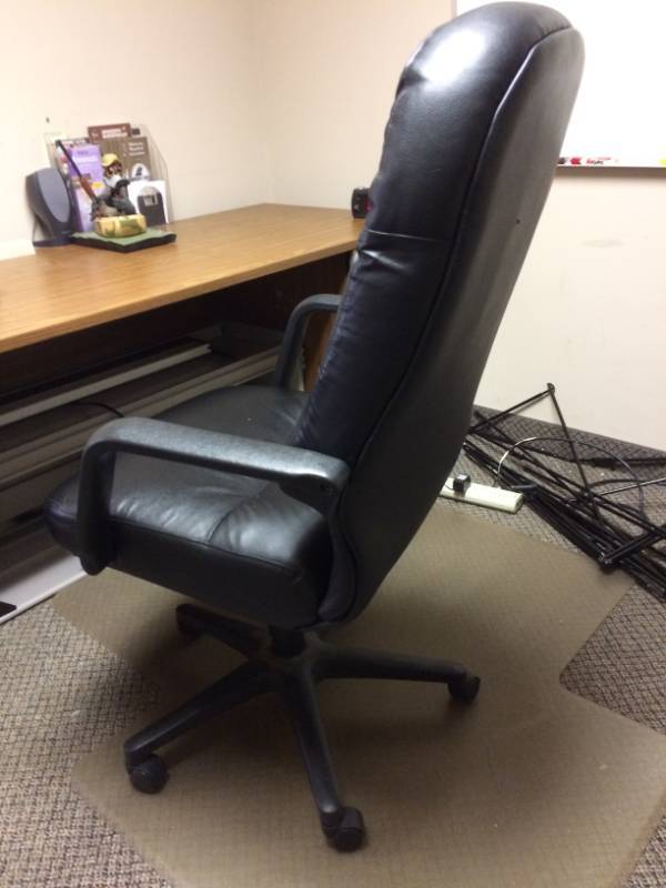 lot 13 image: MSRP $400 High Quality&nbspHON Leather Executive Chair - Pillow-Soft Series High-Back Office Chair, Black - Excellent Condition