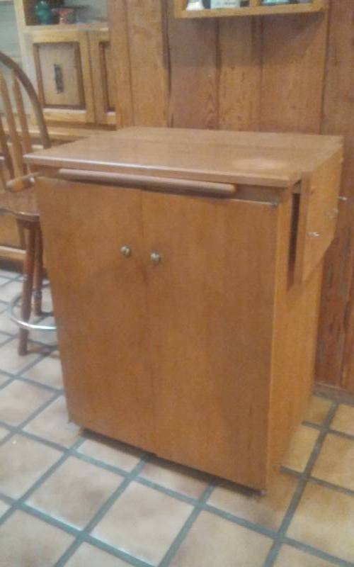 lot 48 image: Side Board Serving CabinetTea Cart 27x20x35