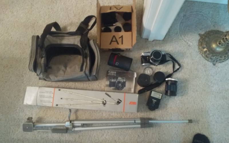 lot 97 image: Canon AE1 35mm Camera With Accessories, Bag & Tri-Pod