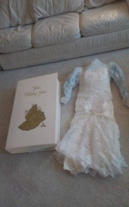lot 108 image: Wedding Dress (Small Size) Preserved In Story Book Box
