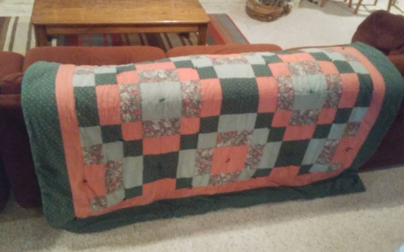 lot 146 image: Handmade Patchwork Quilt