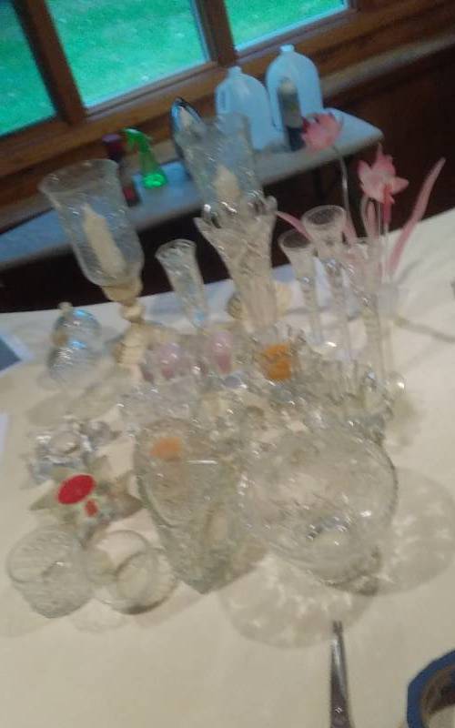 lot 162 image: Lot Of Crystal Candle Holders, Candy Dishes