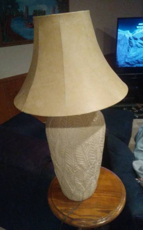 lot 171 image: Pottery Table Lamp With Shade & Matching Floor Lamp