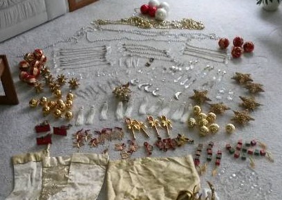 lot 66 image: 4-Boxes Of ChristmasSeasonal Table Linens & Ornaments