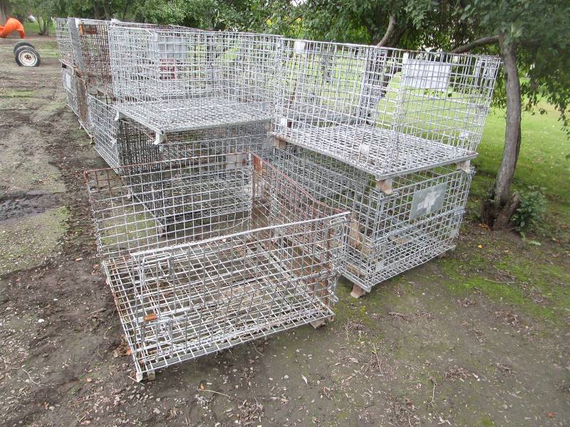 lot 6 image: (19) Stackable Wire Pallet Parts Baskets