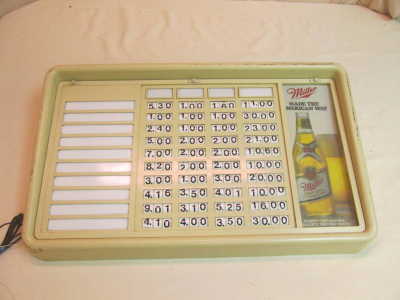vintage Miller High Life price sign