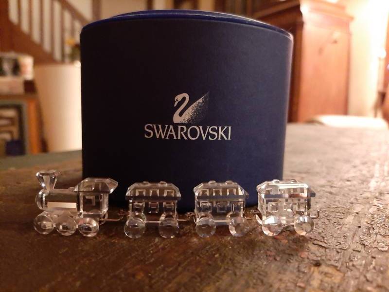 swarovski crystal train set