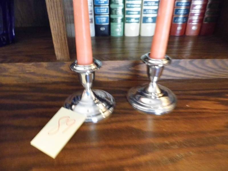 lot 89 image: Silver Candle Holders