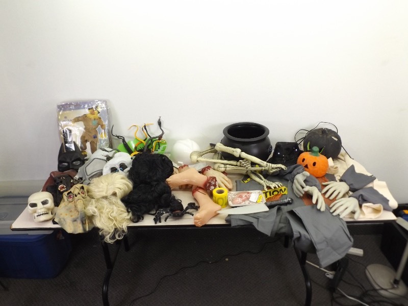 Large Lot of Halloween Costumes, Decorations, etc.
