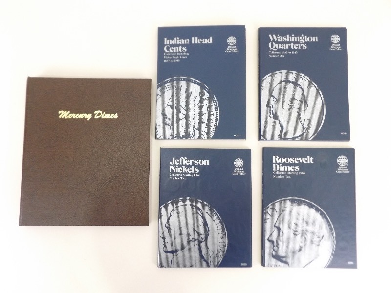 Lot of 5 Empty Coin Collectors Books