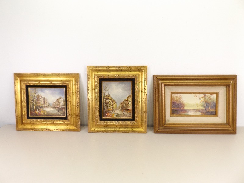 3 Wood Framed Oil Paintings