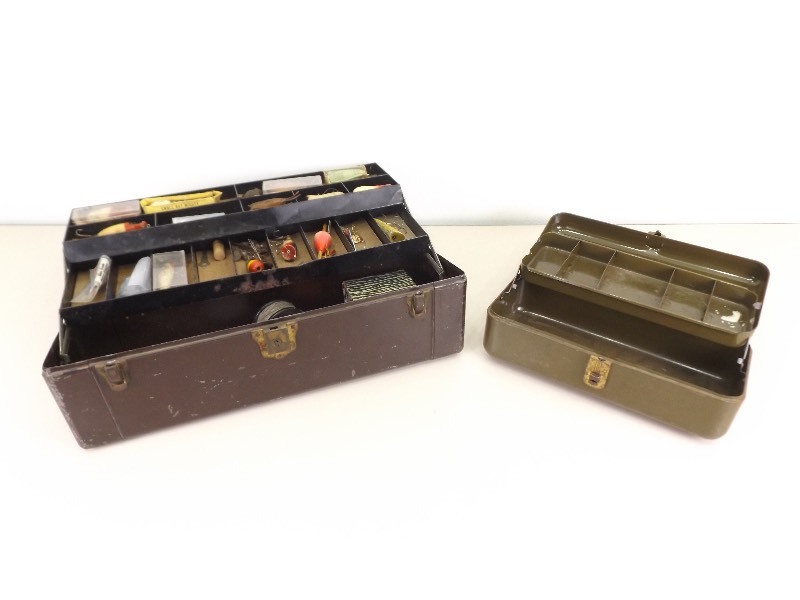Lot of Vintage and Antique Fishing Lures, Tackle Boxes etc.