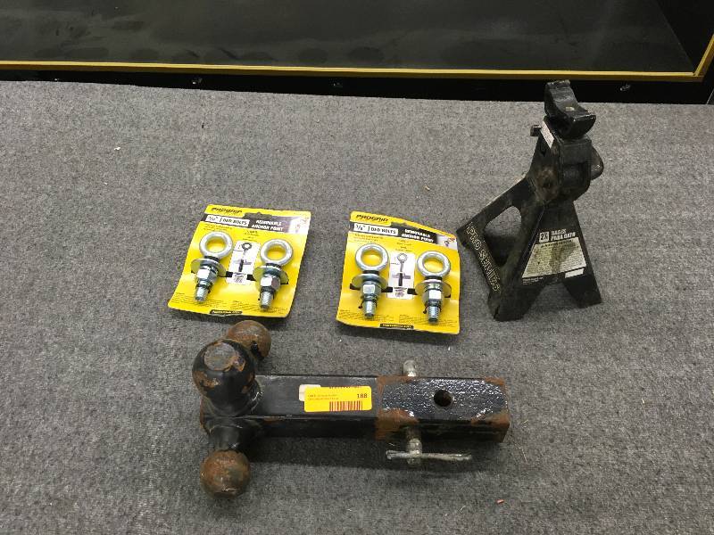 lot 188 image: 2 14 Jack Stand, Pro Grip Removable Anchor Points, Vehicle Hitch