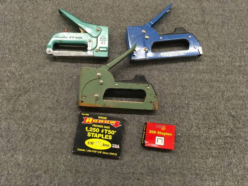lot 201 image: Three Staplers W Staples