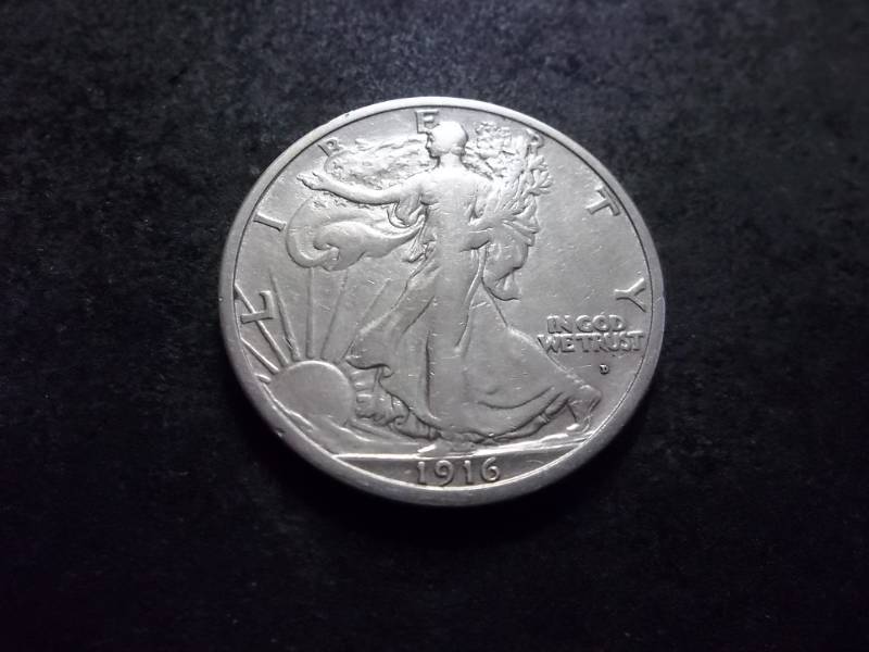 1916 D Obverse Mint Walker Half Dollar