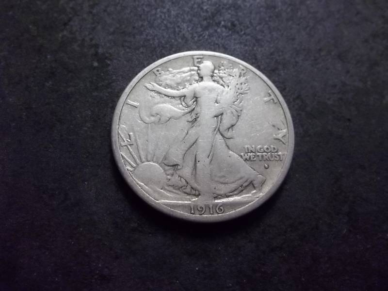 1916 S Obverse Mint Walker Half Dollar