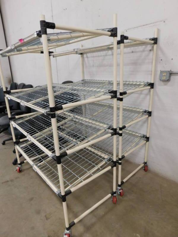 lot 65 image: Two Rolling Storage Racks - 50(w) x 69(h) x 24(d)
