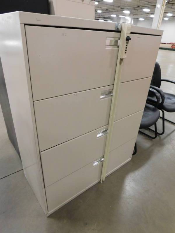 lot 73 image: Reception Area Chairs, File Cabinet, & Garbage Can