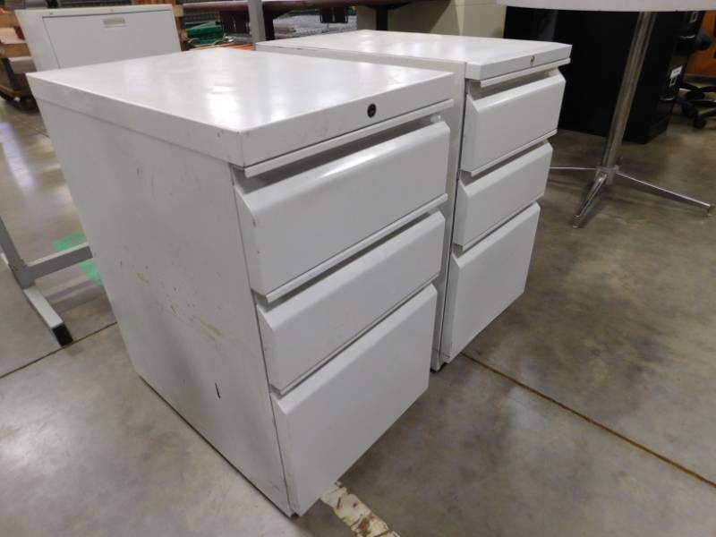 lot 96 image: Two Three Drawer File Cabinets