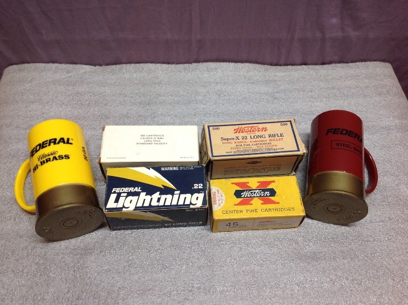 lot 203 image: Vintage Ammo Boxes & Cups