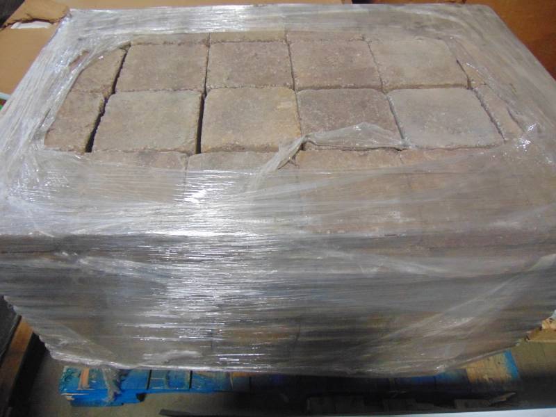 lot 13A image: Pavestone RumbleStone Square 7 in. x 7 in. x 1.75 in. Sierra Blend Concrete Paver (288 Pcs.  98 Sq. ft.  Pallet) 91177