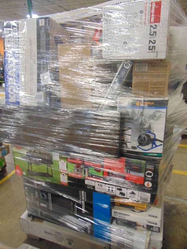 lot 17 image: WHOLESALE MIXED PALLET OF RETURNS - VACUUMS, GARAGE ITEMS, POWER TOOLS AND MORE